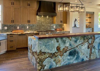 United Stoneworks Leemichaelhomes Granite Kitchen Waterfall Countertops By United Stoneworks In Albuquerque, New Mexico