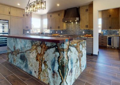 Granite Waterfall Kitchen Island With Perfect Seams
