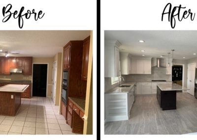 Before And After Photos Of Kitchen That Was Dark Brown To White