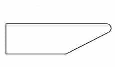 Rectangle graphic with one edge like a shark nose
